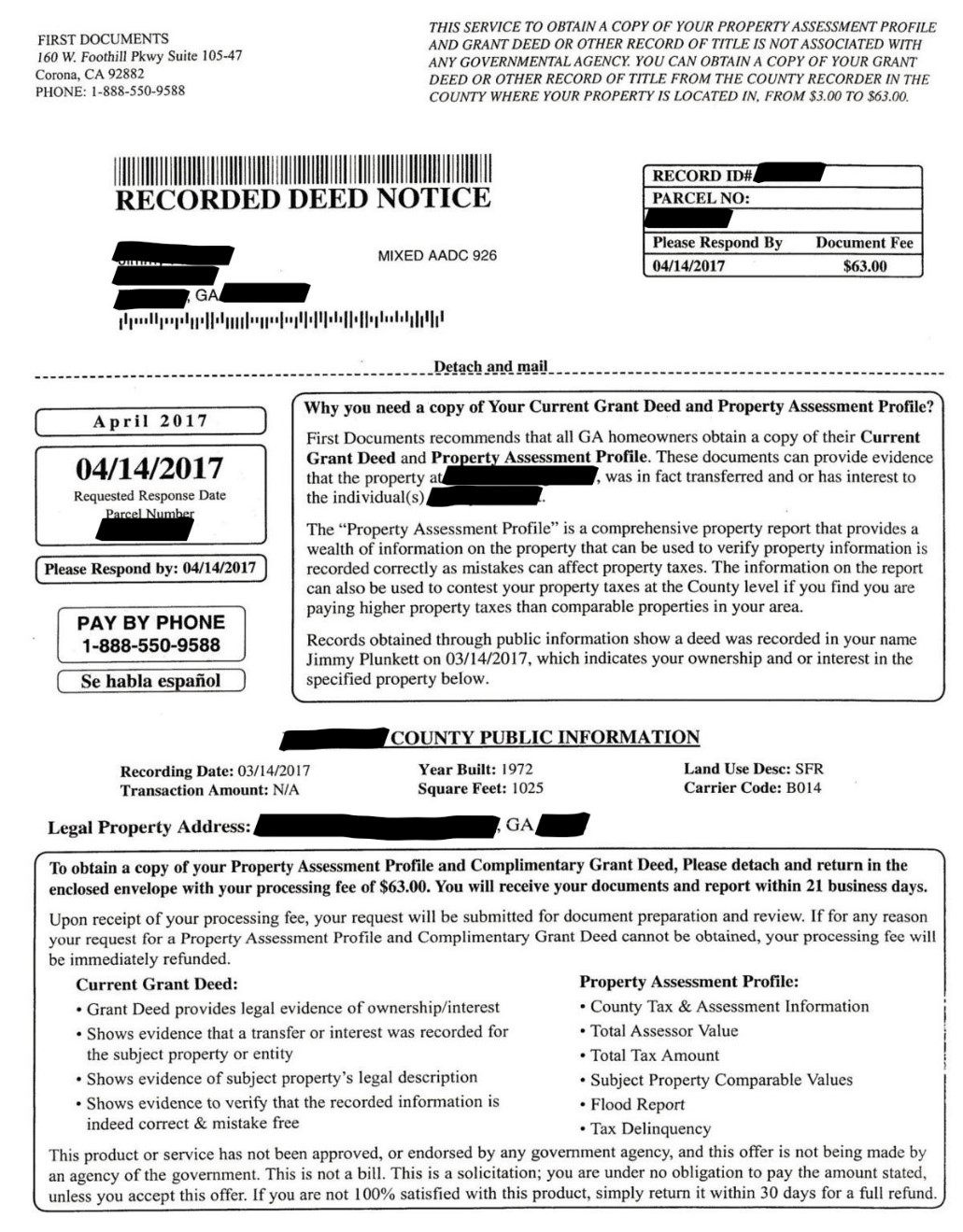 Recorded Deed Notice: New Deed, Old Scam - Grissom Law, LLC